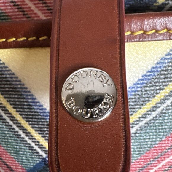 DOONEY & BOURKE Leather Letter Carrier Bag Tartan Print Crossbody Preppy y2k - Picture 16 of 16